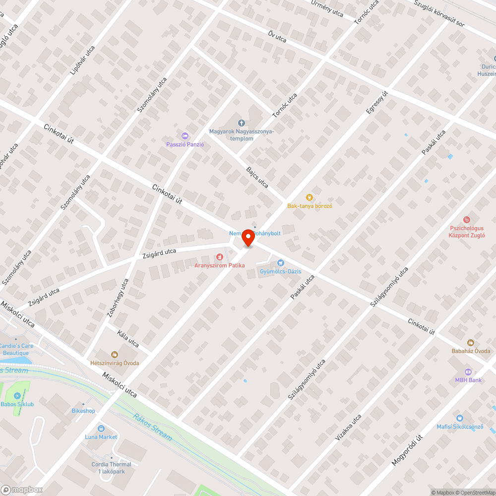 Zebra bejelentés helye