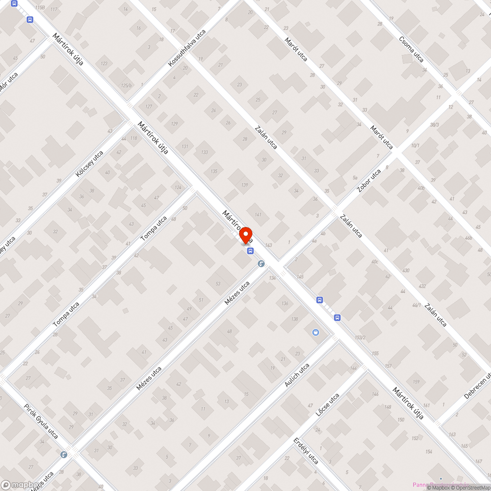 Összefirkált buszmegálló bejelentés helye