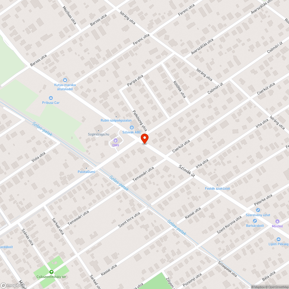 Fehér kosz (festék?) az úton bejelentés helye