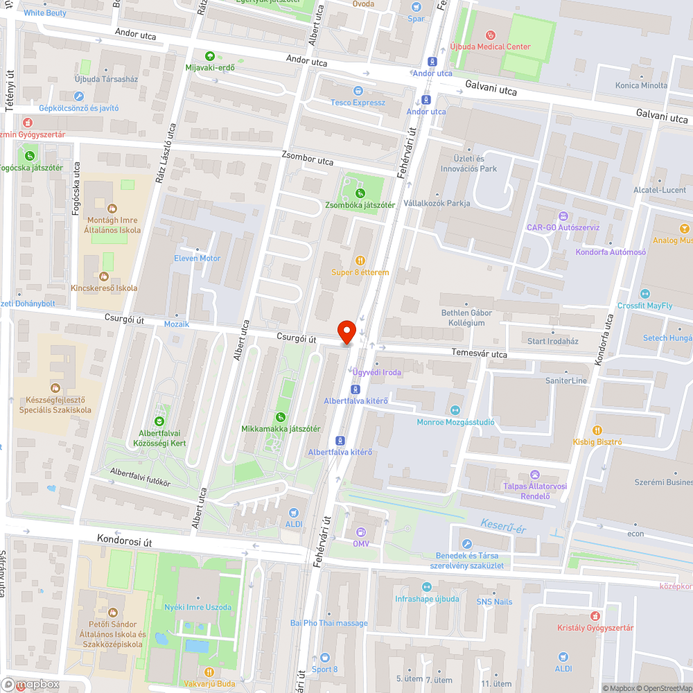 Beszakadt járda bejelentés helye