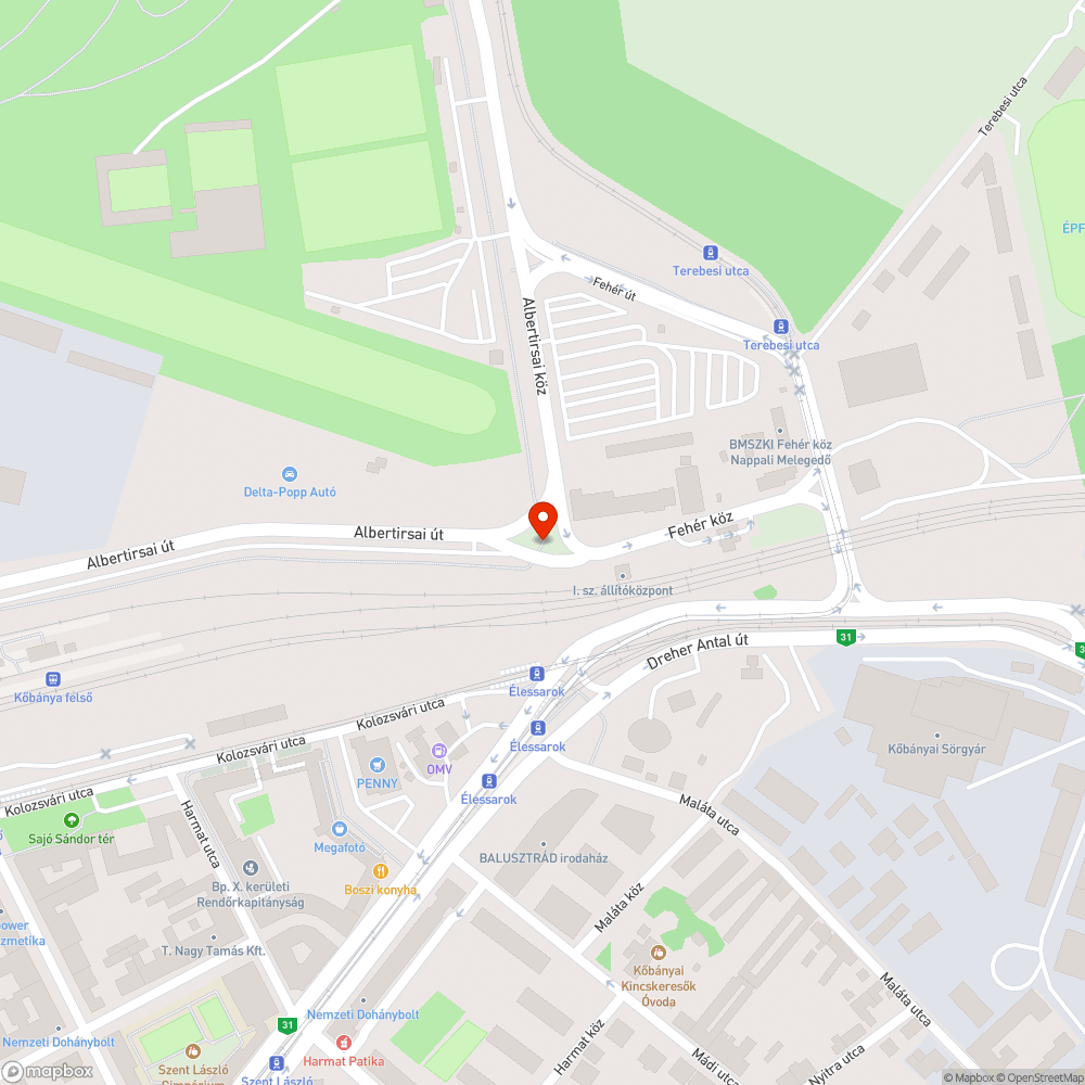 Zavaró kijárat bejelentés helye