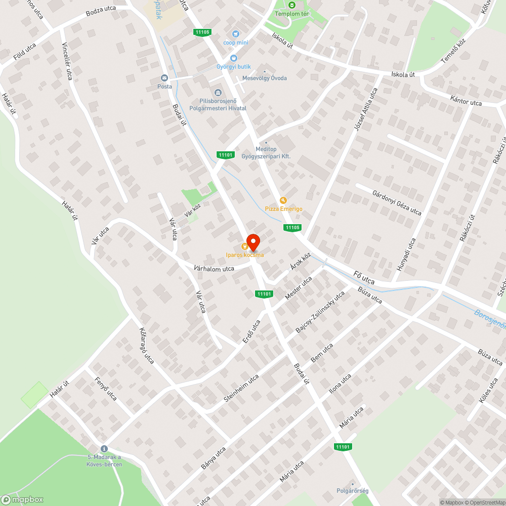 Csatornarács bejelentés helye