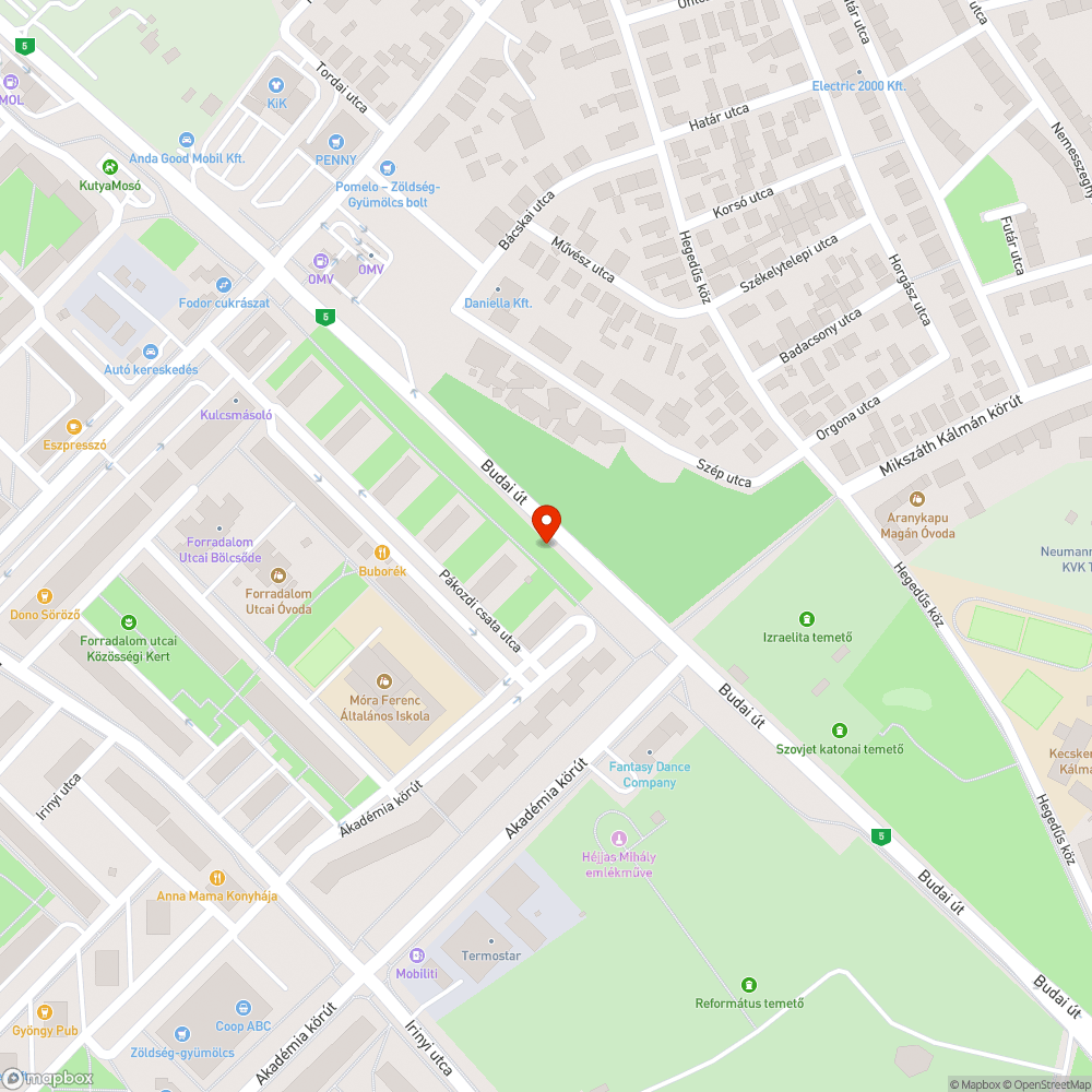 Kiépített járdaszakasz hiánya a Budai úti távolsági buszmegállónál bejelentés helye