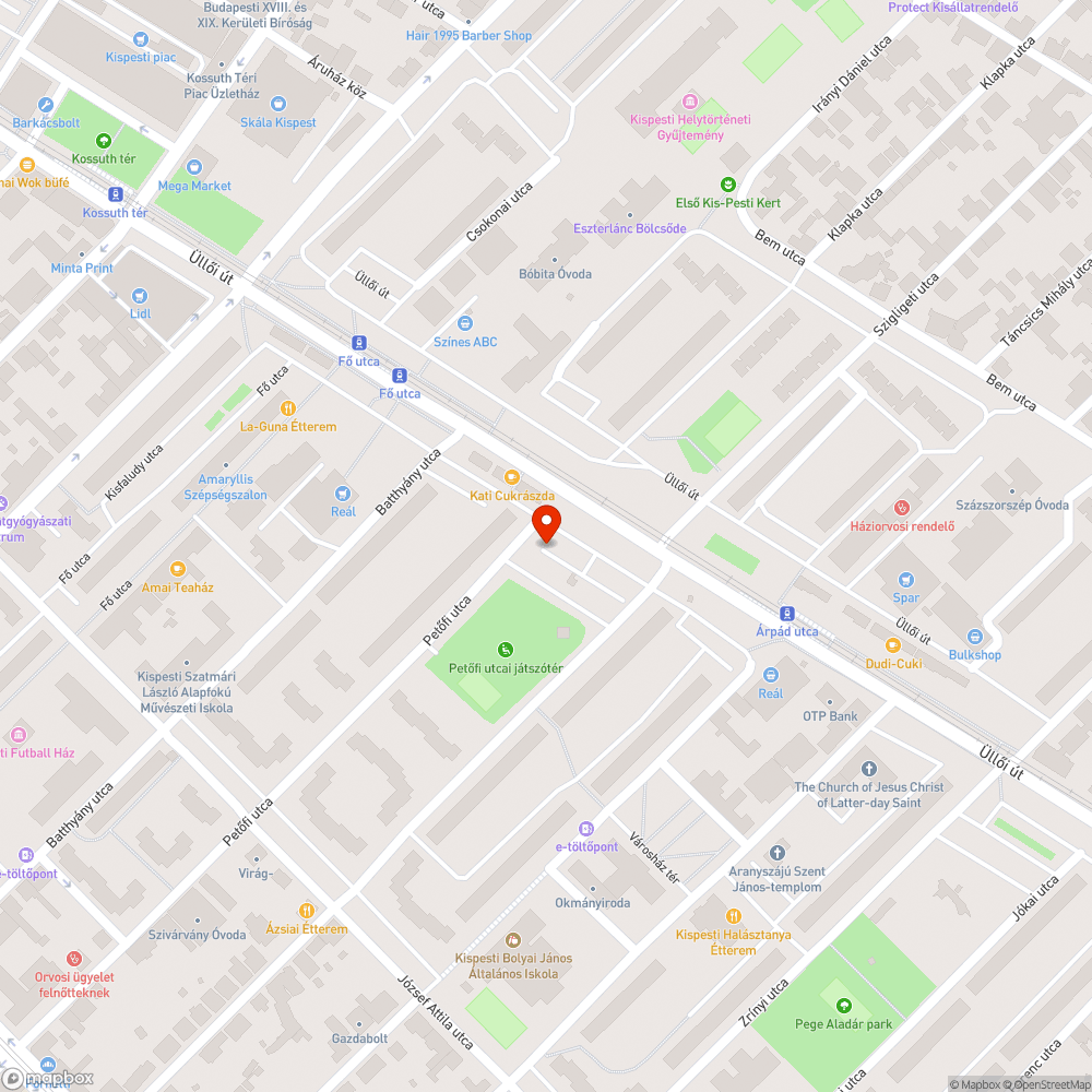 kátyú bejelentés helye