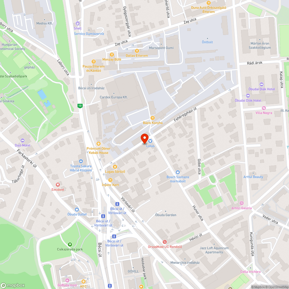 Elhagyott autó bejelentés helye