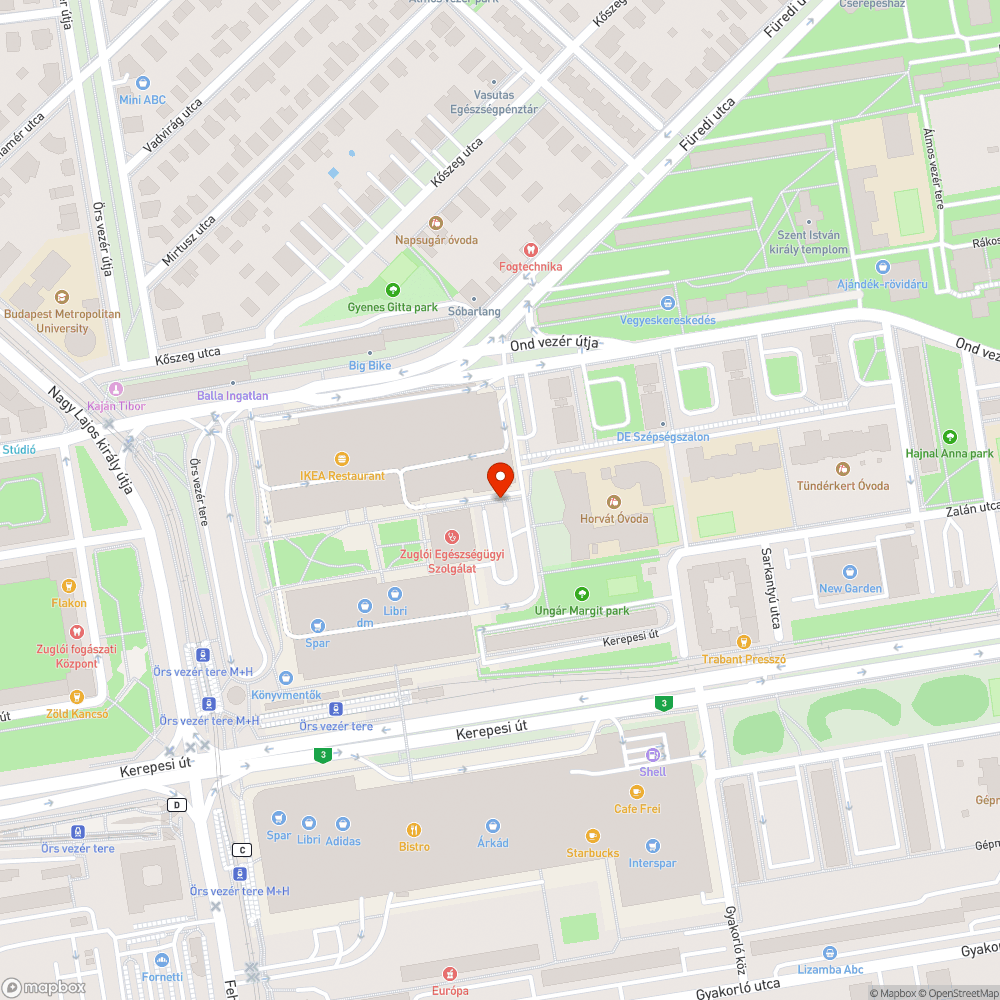 Parkolás a zöldterületen bejelentés helye