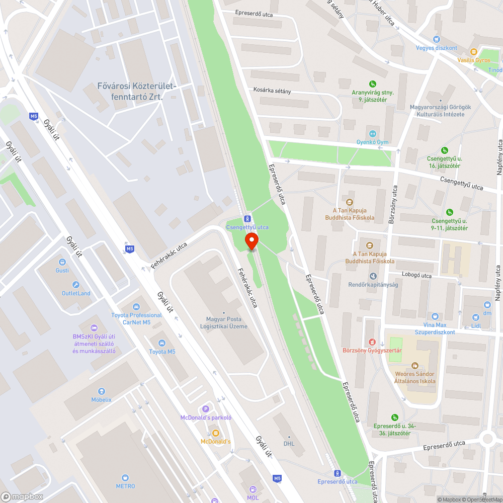 Kidőlt fa bejelentés helye