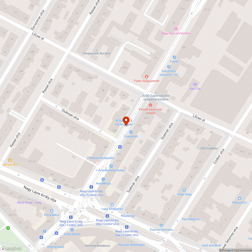 Hiányzó fa az Erzsébet királyné útján bejelentés helye