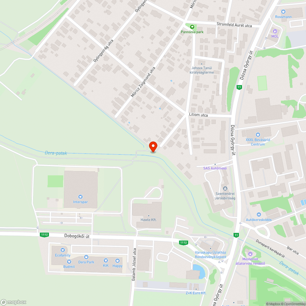 Szemétsziget a Dera-patakban bejelentés helye