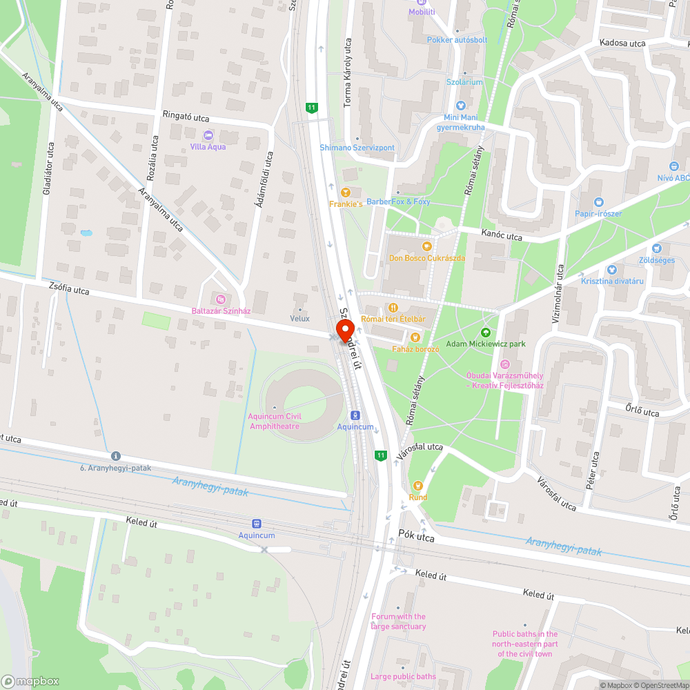 Szemetes közterület Aquincum megállónál bejelentés helye