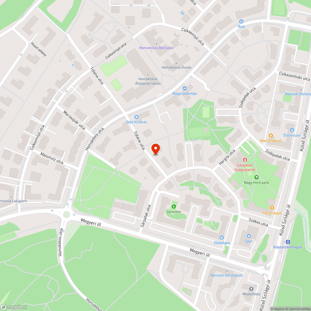 Kiégett lámpa a Tófalva utcában bejelentés helye