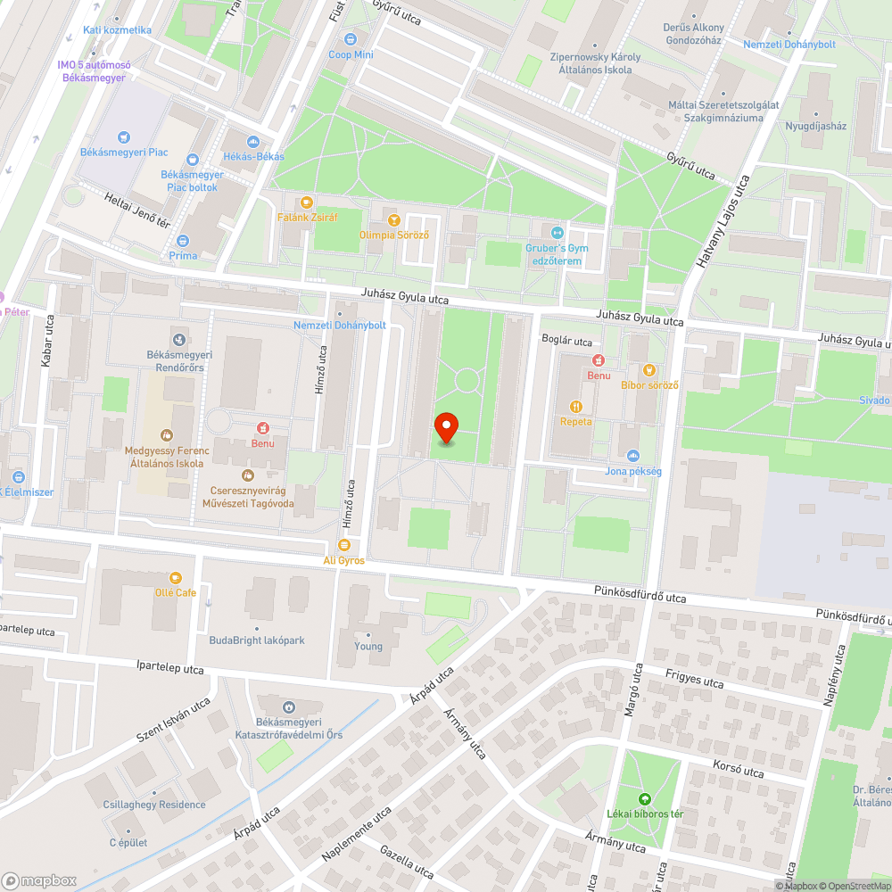 Megrongált padok bejelentés helye