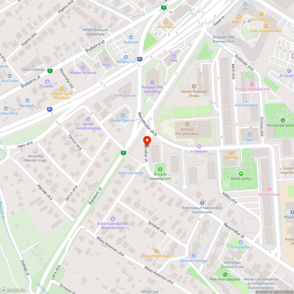 kátyú bejelentés helye