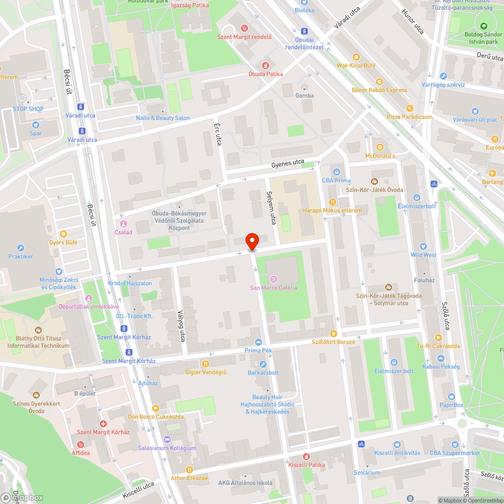 Kereszteződésben 3-4 méretes kátyú OKK mellett bejelentés helye