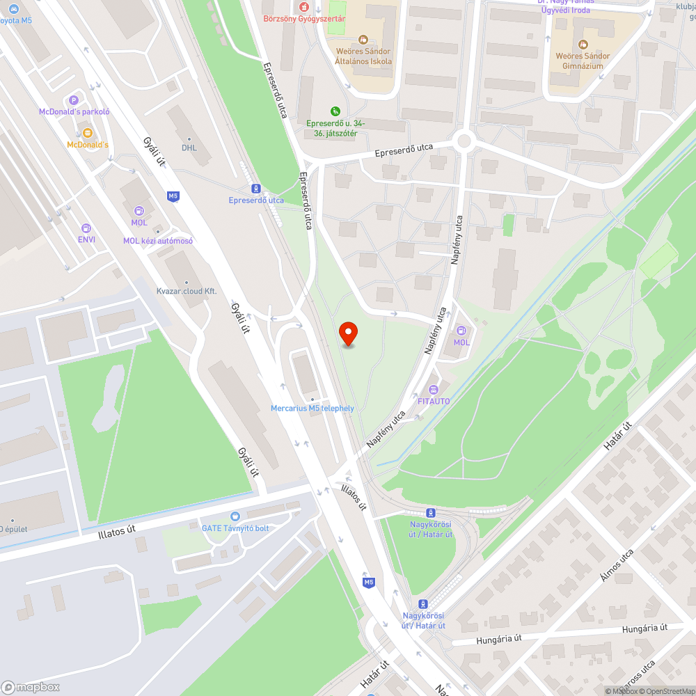 Hiányzó gyalogút bejelentés helye