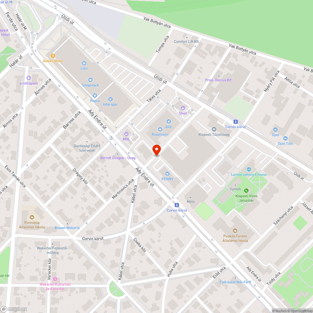 Félbemaradt útjavítás bejelentés helye