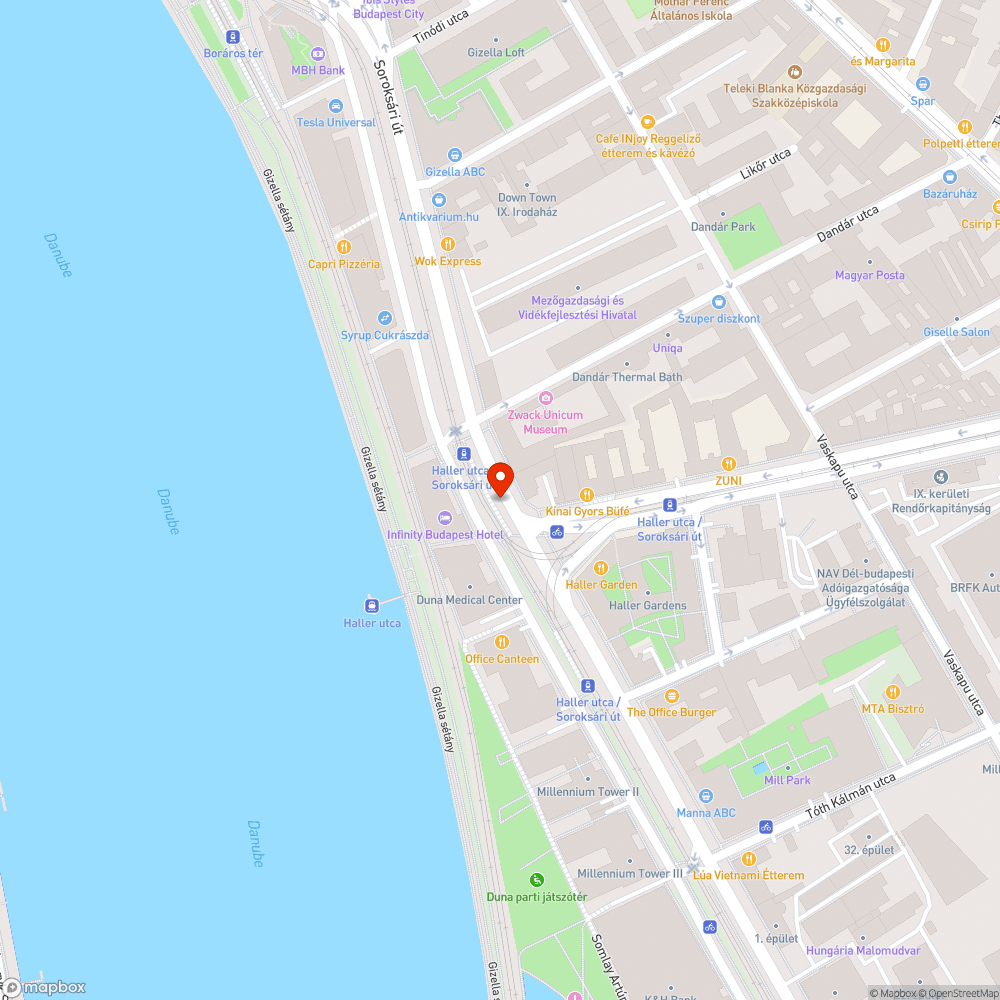 Elhagyott összetört autó a Soroksári úton bejelentés helye