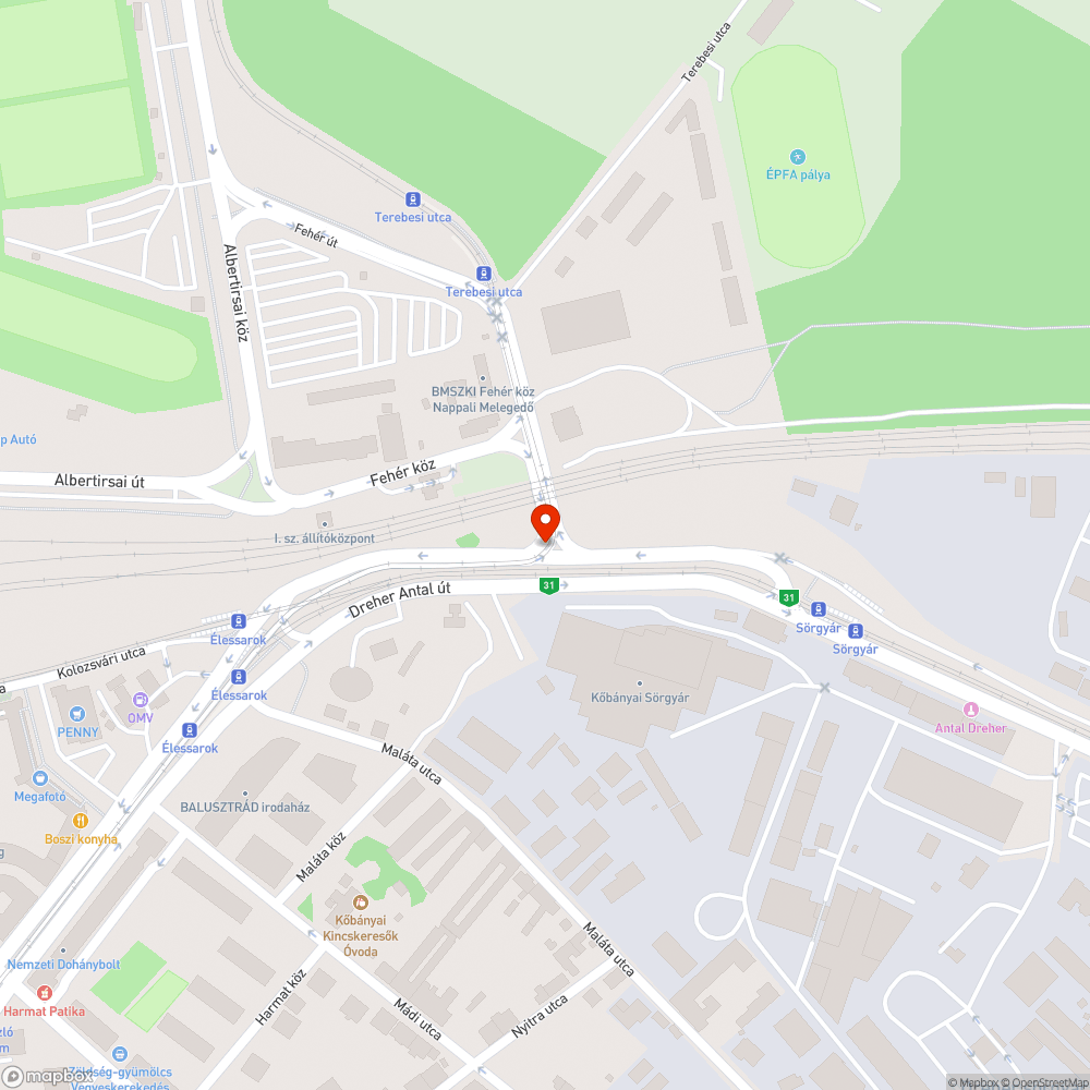 Otthagyott kőtömbök a Fehér úti vasúti hídnál. bejelentés helye