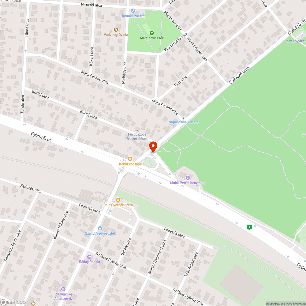 Süllyedő út a benzinkút után bejelentés helye