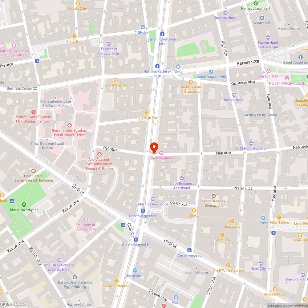 Kitört/Hiányzó parkolást gátló oszlopok 1 bejelentés helye