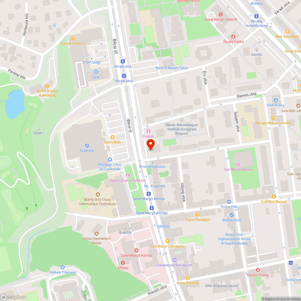 Kupac a Bécsi út mentén bejelentés helye