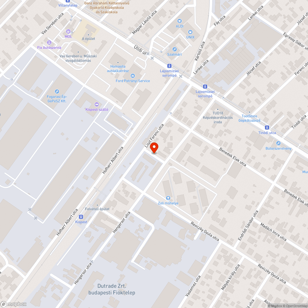 Sötét utca bejelentés helye