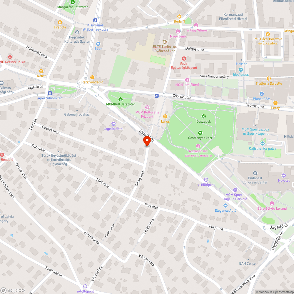 Kátyú bejelentés helye