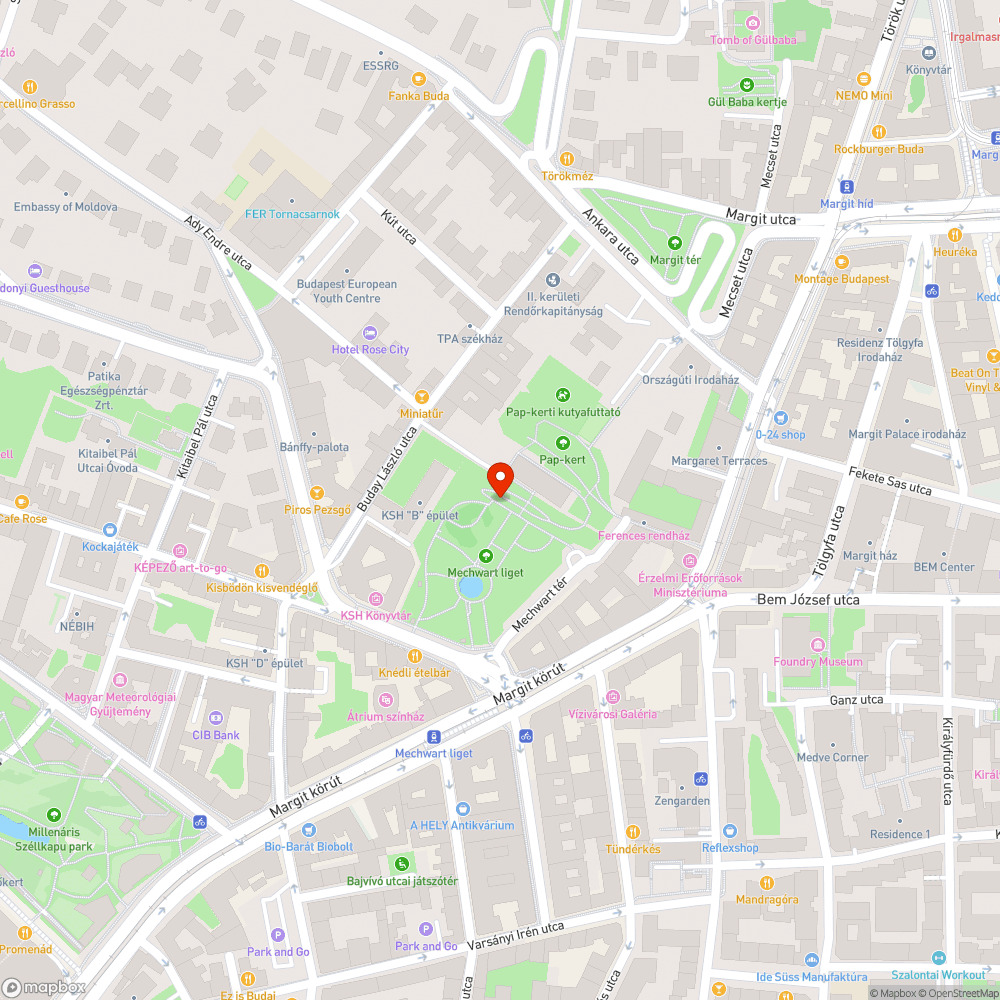 Kiégett térvilágítás a Mechwart ligetben bejelentés helye