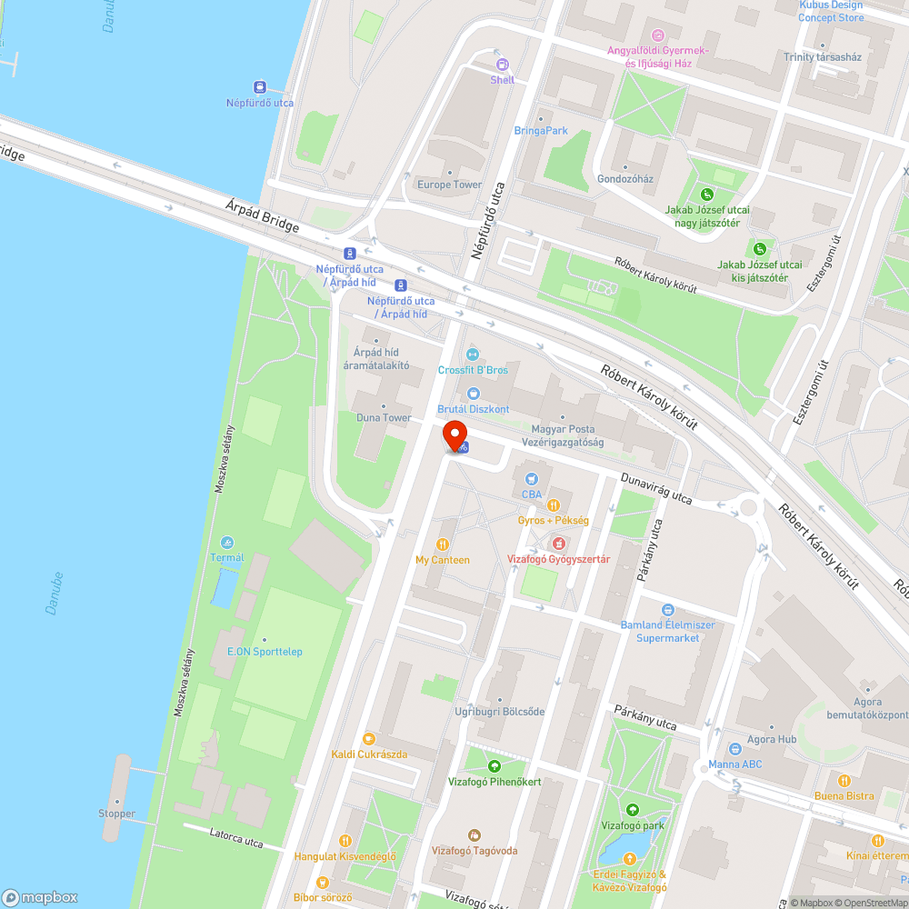 Elhajlott KRESZ tábla oszlopa a Dunavirág utcánál bejelentés helye