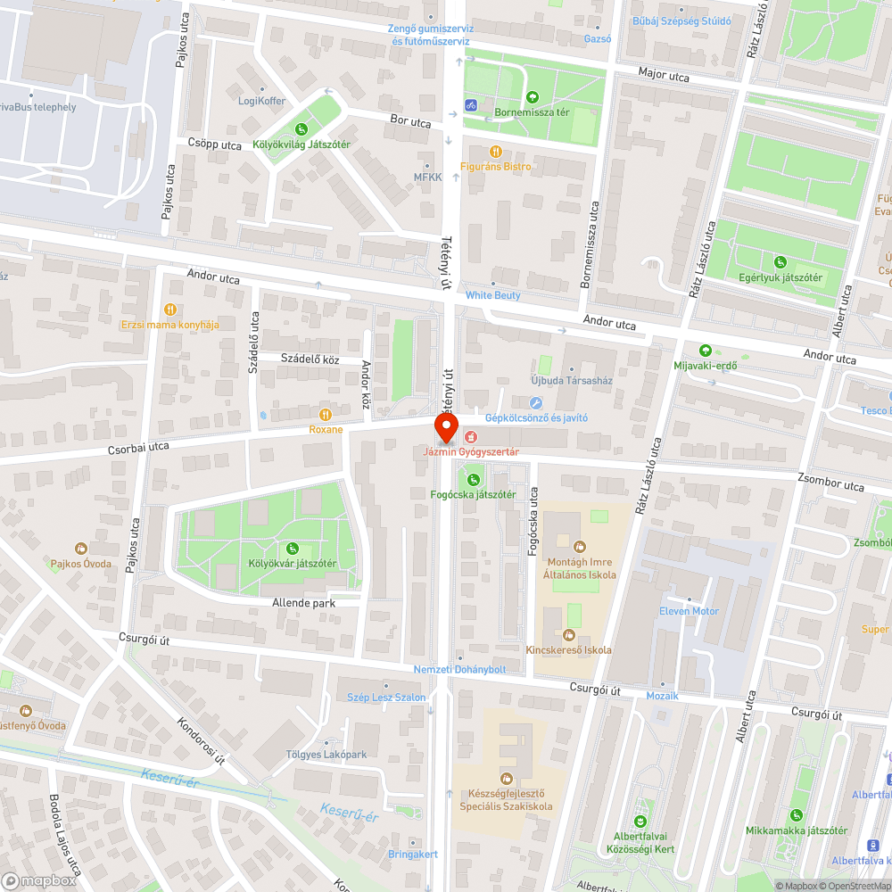 Kátyú, most már befagyva bejelentés helye