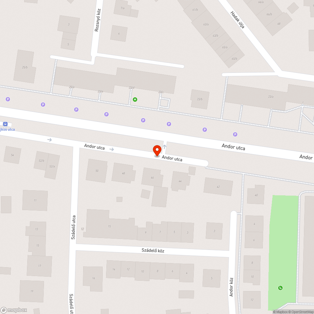 Andor utcai szervíz út melletti járda korlátozott gyalogos használhatósága bejelentés helye
