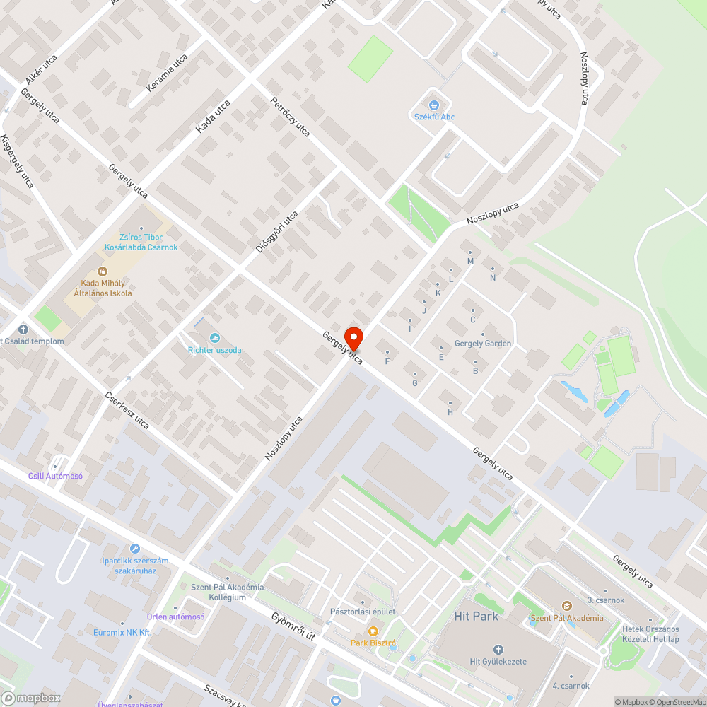 Sárfelhordás a Noszlopy és Gergely utcára bejelentés helye