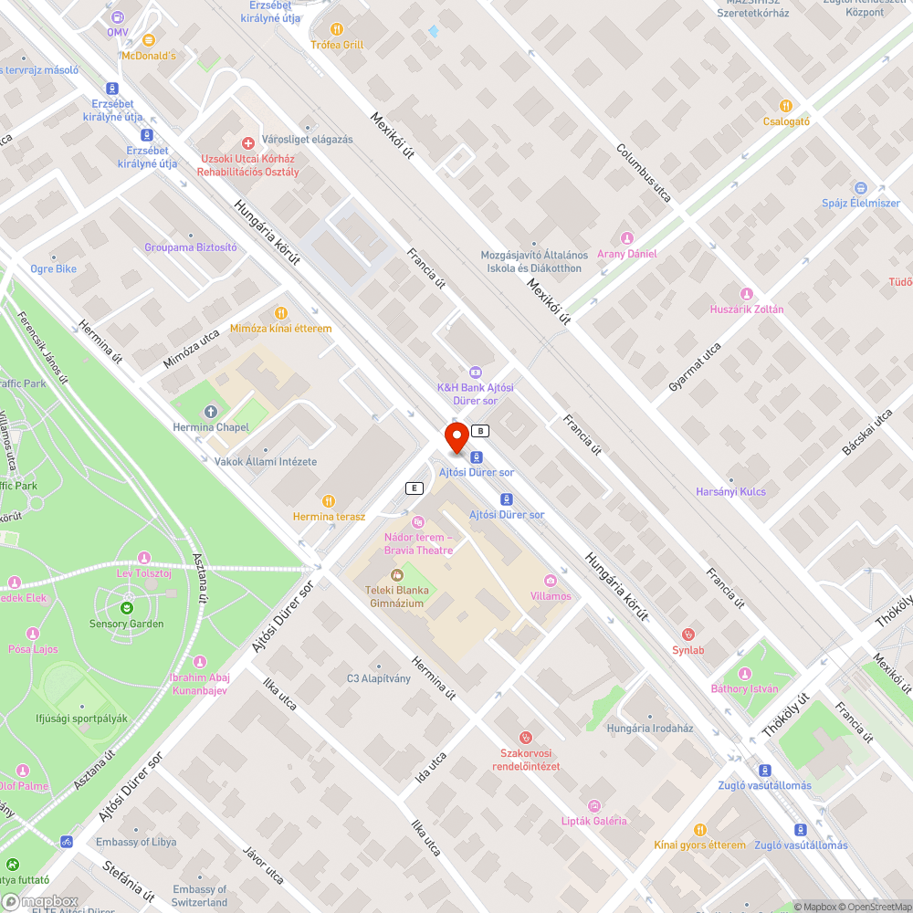 Aszfalt felgyűrődés a Hungária-Ajtósi kereszteződésnél bejelentés helye