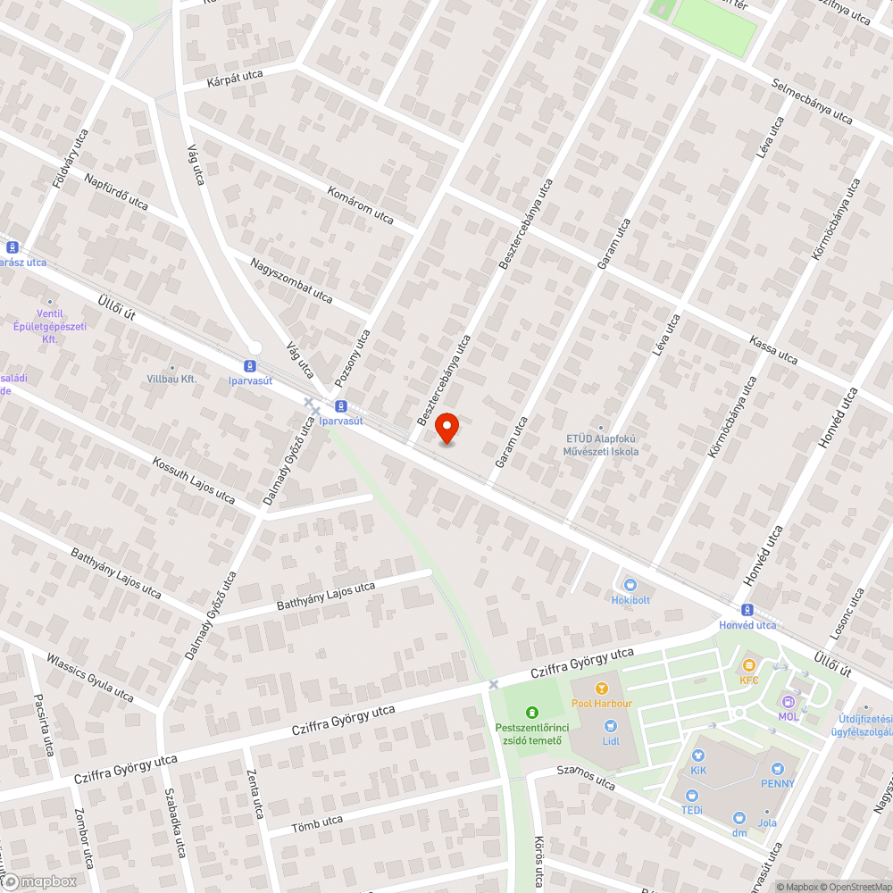 Közvilágítás a XVIII. kerület Üllői úton nem működik bejelentés helye