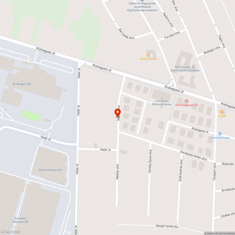 Kátyús út, Nádsíp utca bejelentés helye