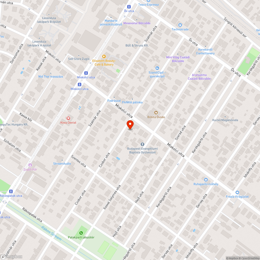 Kátyú bejelentés helye