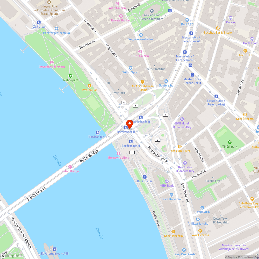 Petőfi híd kátyú bejelentés helye