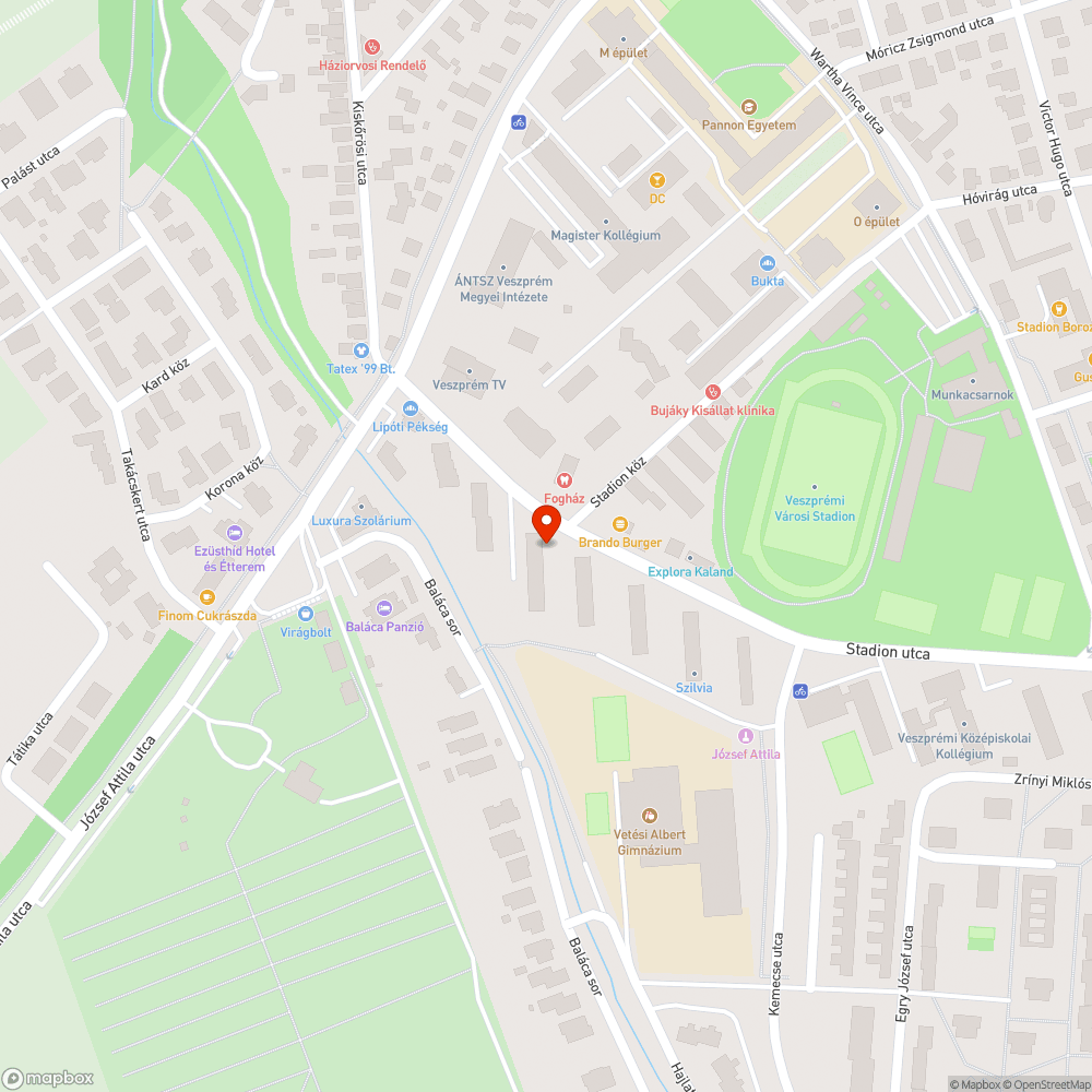 Stadion utca 32 előtti lámpa bejelentés helye