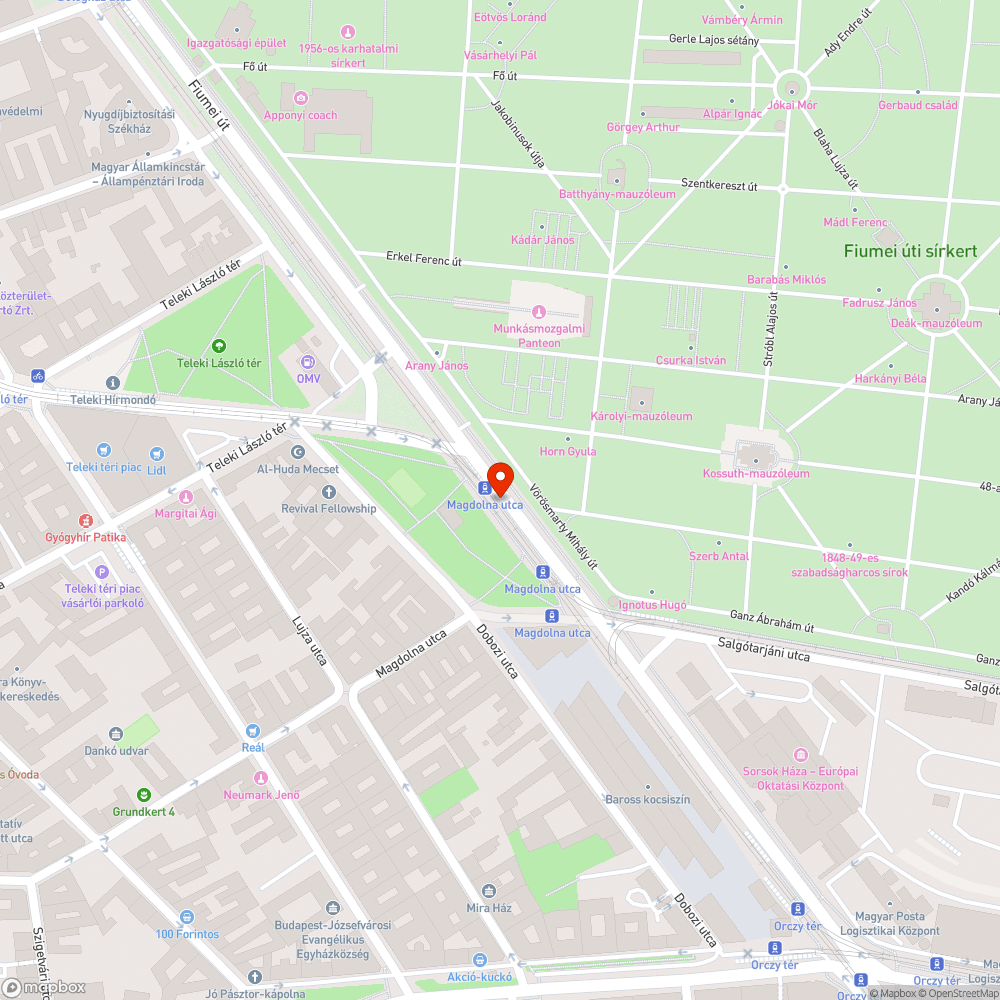 Jeges megálló bejelentés helye