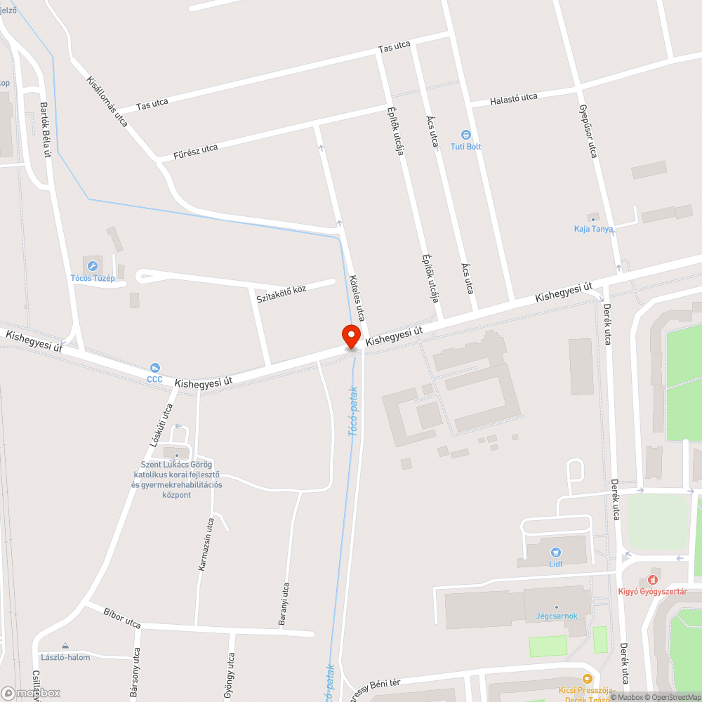 Hiányzó hídkorlát bejelentés helye