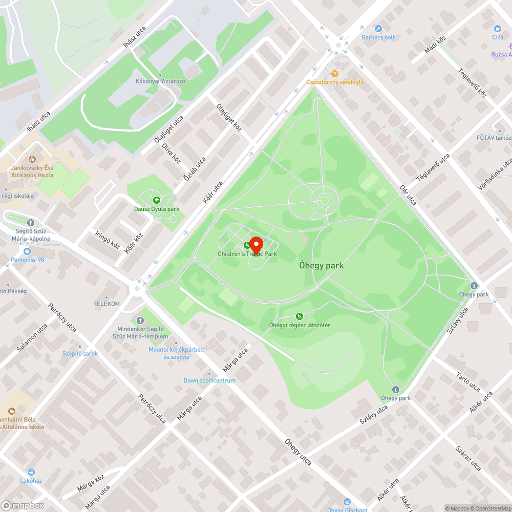 balesetveszélyesen bedolt fa a KRESZ parkban bejelentés helye