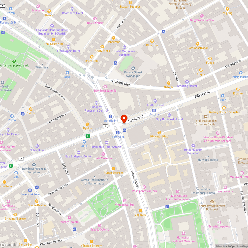 Astoria aluljáró tájékoztatóelemeinek állapota bejelentés helye