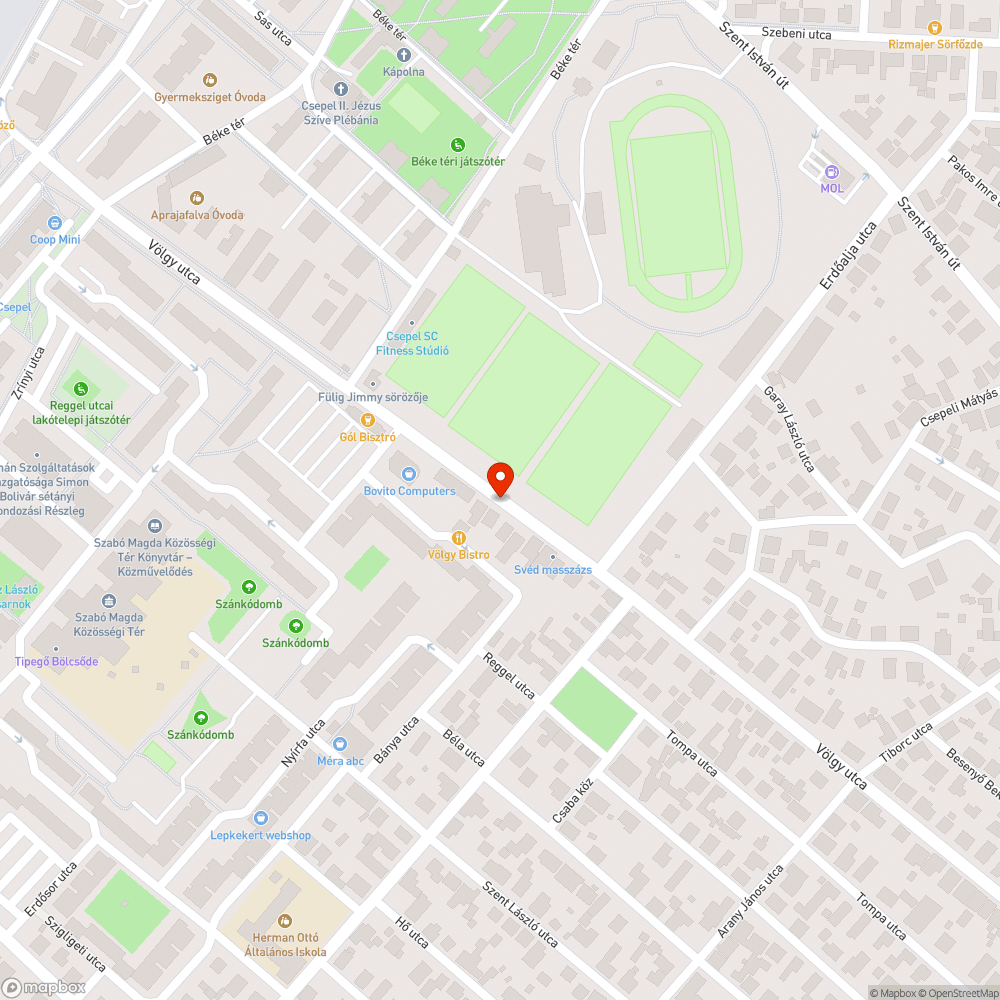 Szeméttároló bejelentés helye