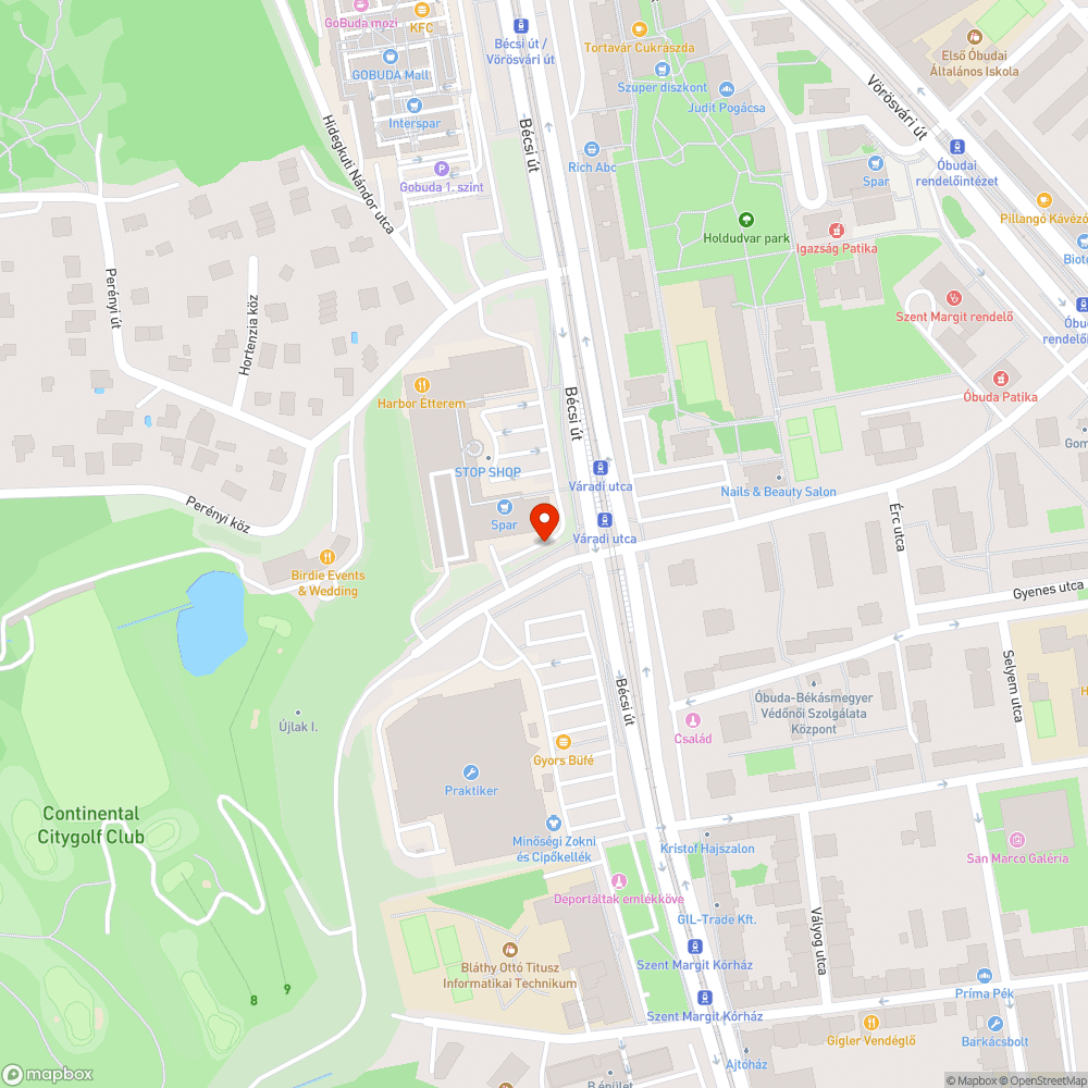 Járda hiánya a Bécsi úti StopShopnál bejelentés helye