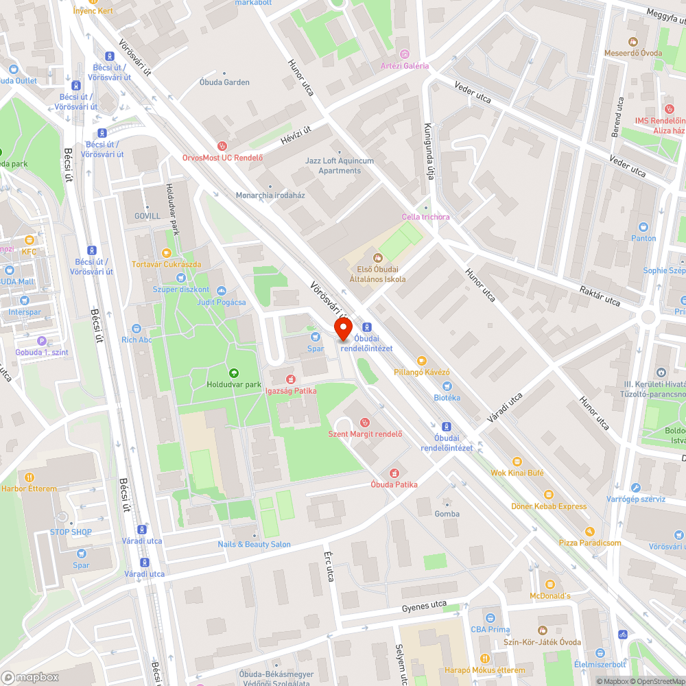 Galamb probléma a Vörösvári úti Pizza Fortenál bejelentés helye