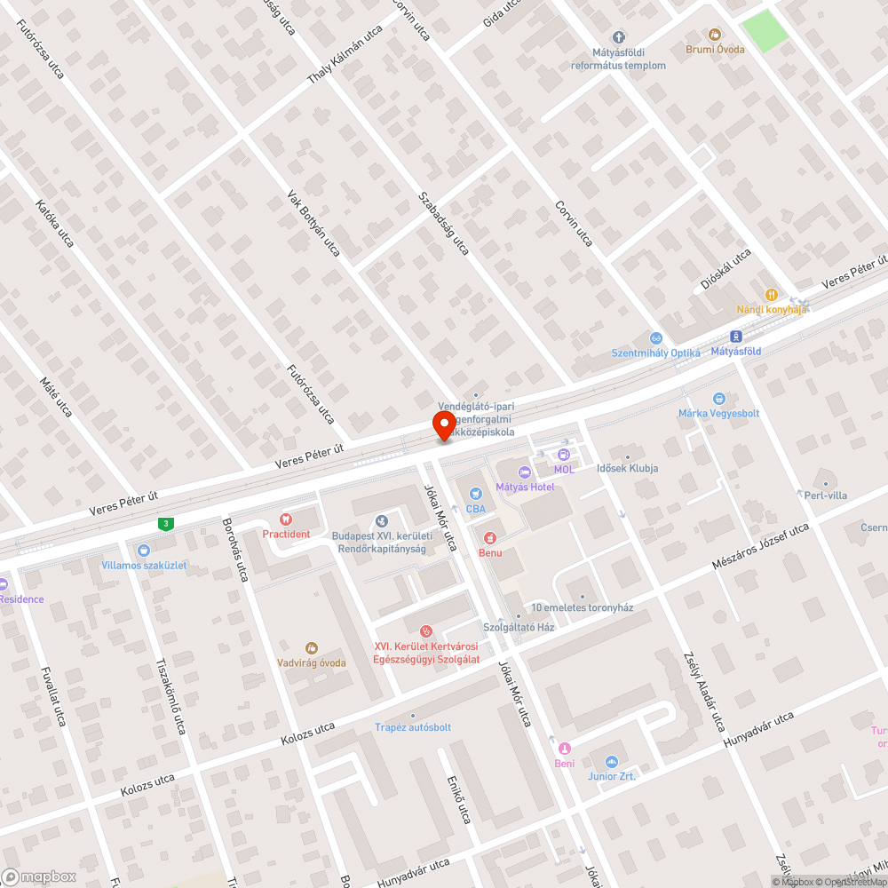 Pad csonkok a Veres Péter úton. bejelentés helye