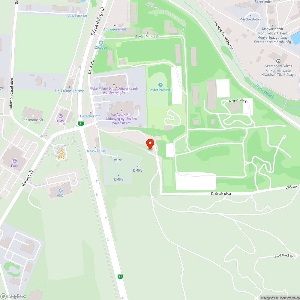 Illegális szemétlerakóhely Szentendre Buda felőli végén bejelentés helye