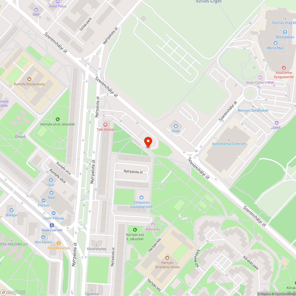 Leszakadt pad bejelentés helye