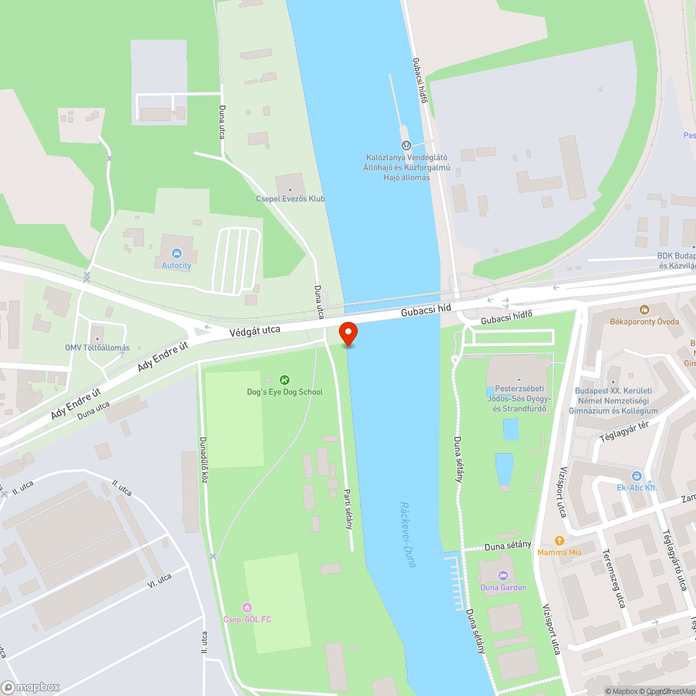 Döglött hattyú a Kis-Dunában bejelentés helye