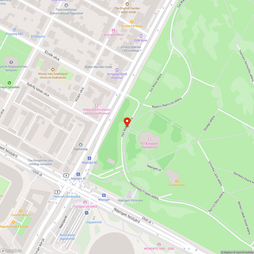 Vízszivárgás a Planetáriumnál bejelentés helye